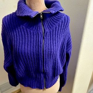 Double zero cropped sweater purple new size Large